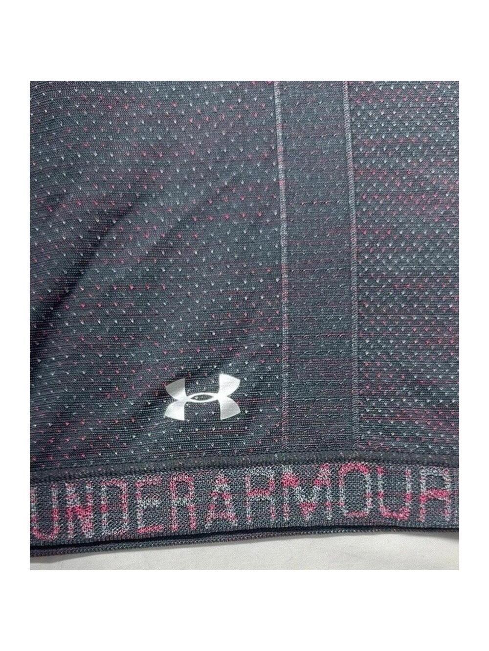 Under Armour Threadborne Tank Women S Grey Pink Racerback Seamless Activewear - Picture 3 of 6